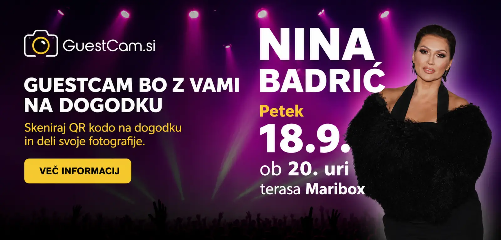 Nina Badrić, 18. 9. u 20 časova, terasa Kino centra Maribox